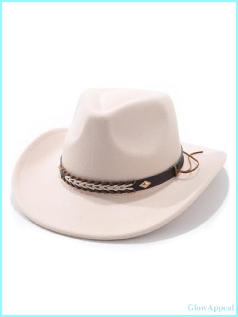 Classic Cowboy Hat for Women Men Cotton Polyester Felt Western Adjustable